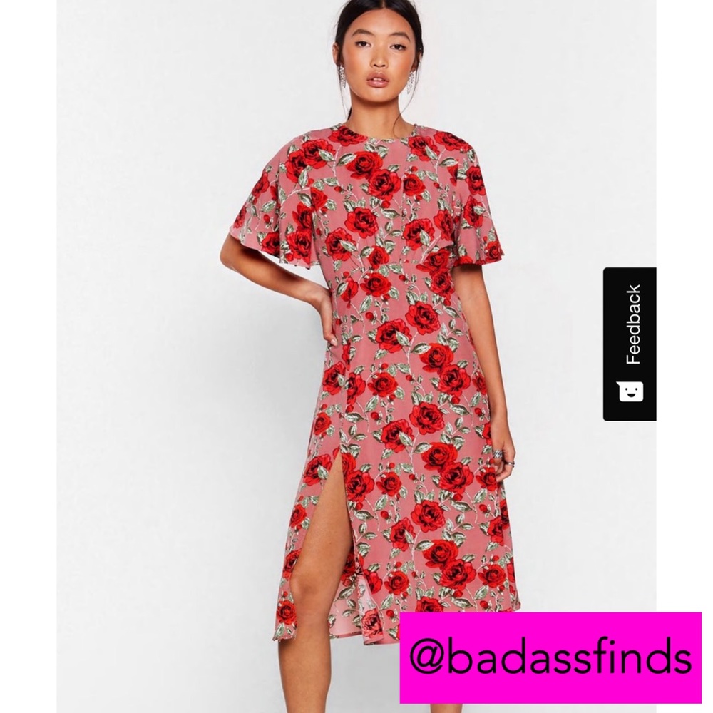 Stalk My Way Floral Midi Dress 🌹